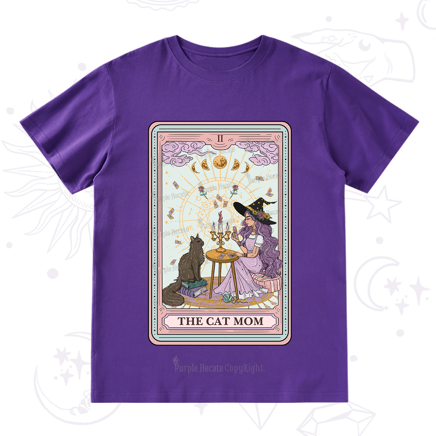 Purplehecate The Cat Witch Mom Tarot T-Shirt