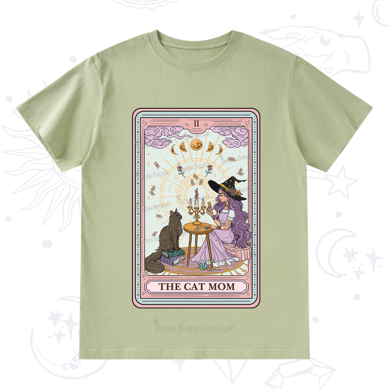 Purplehecate The Cat Witch Mom Tarot T-Shirt