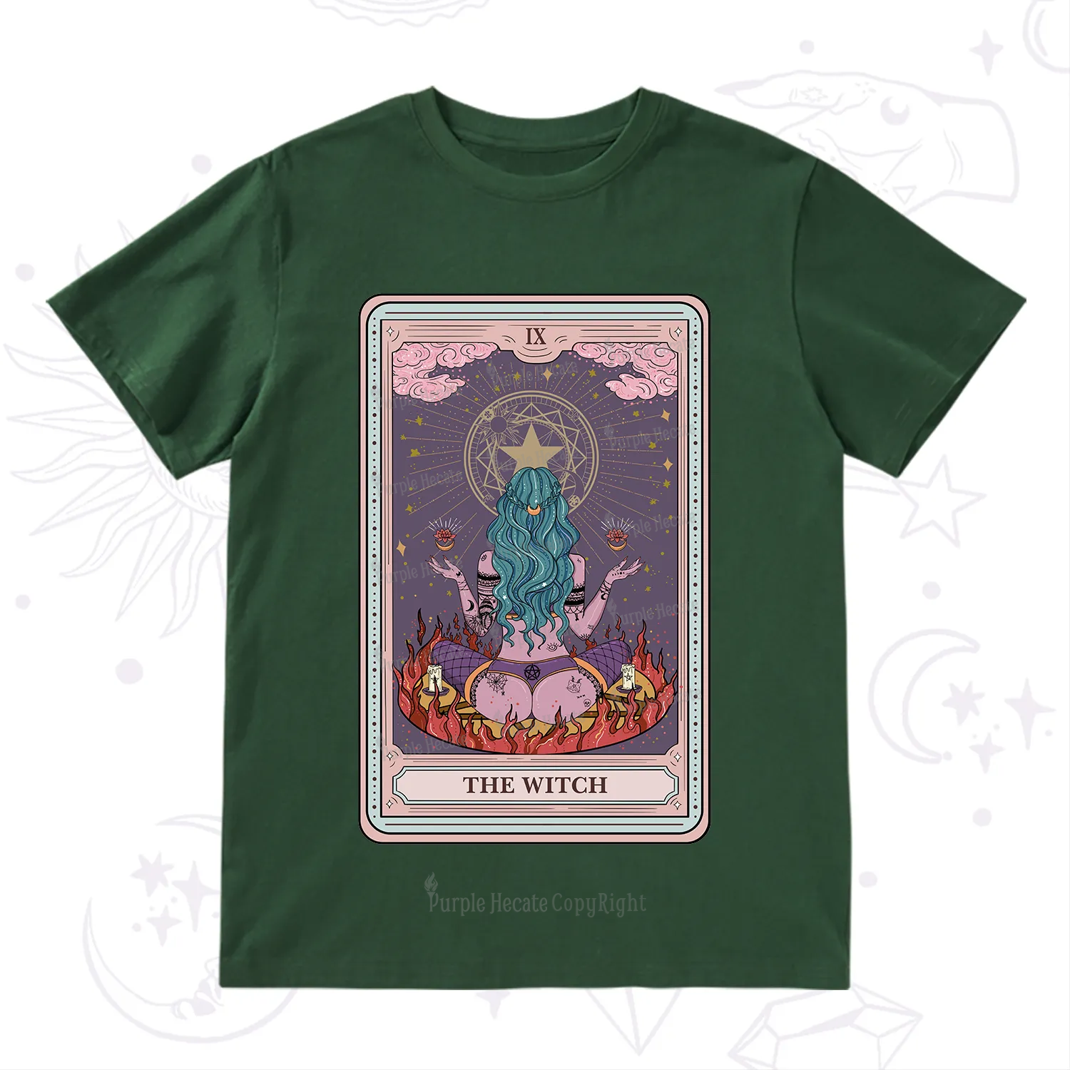 Purplehecate The Witch Tarot Card T-Shirt