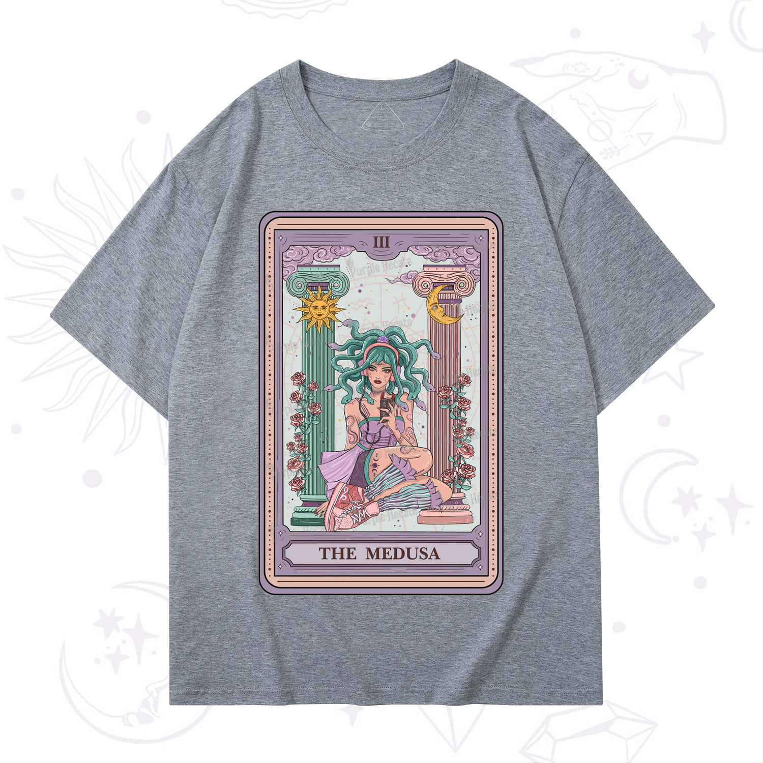 Purplehecate The Fashionable Medusa Tarot Card T-Shirt