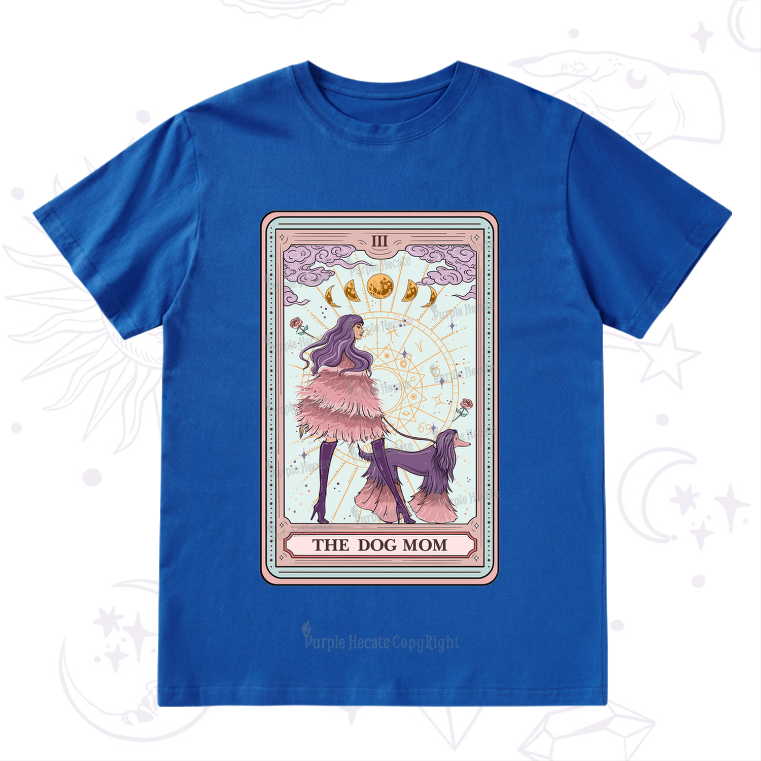 Purplehecate The Fashionable Dog Mom Tarot Card T-Shirt