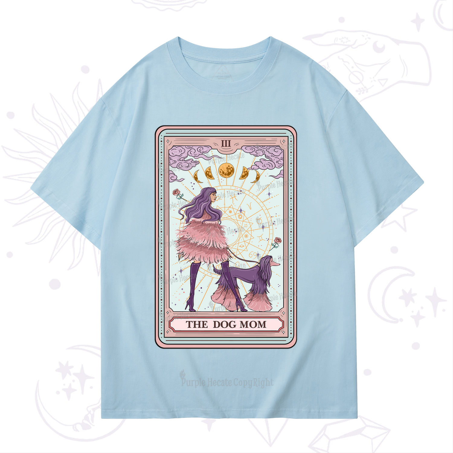 Purplehecate The Fashionable Dog Mom Tarot Card T-Shirt