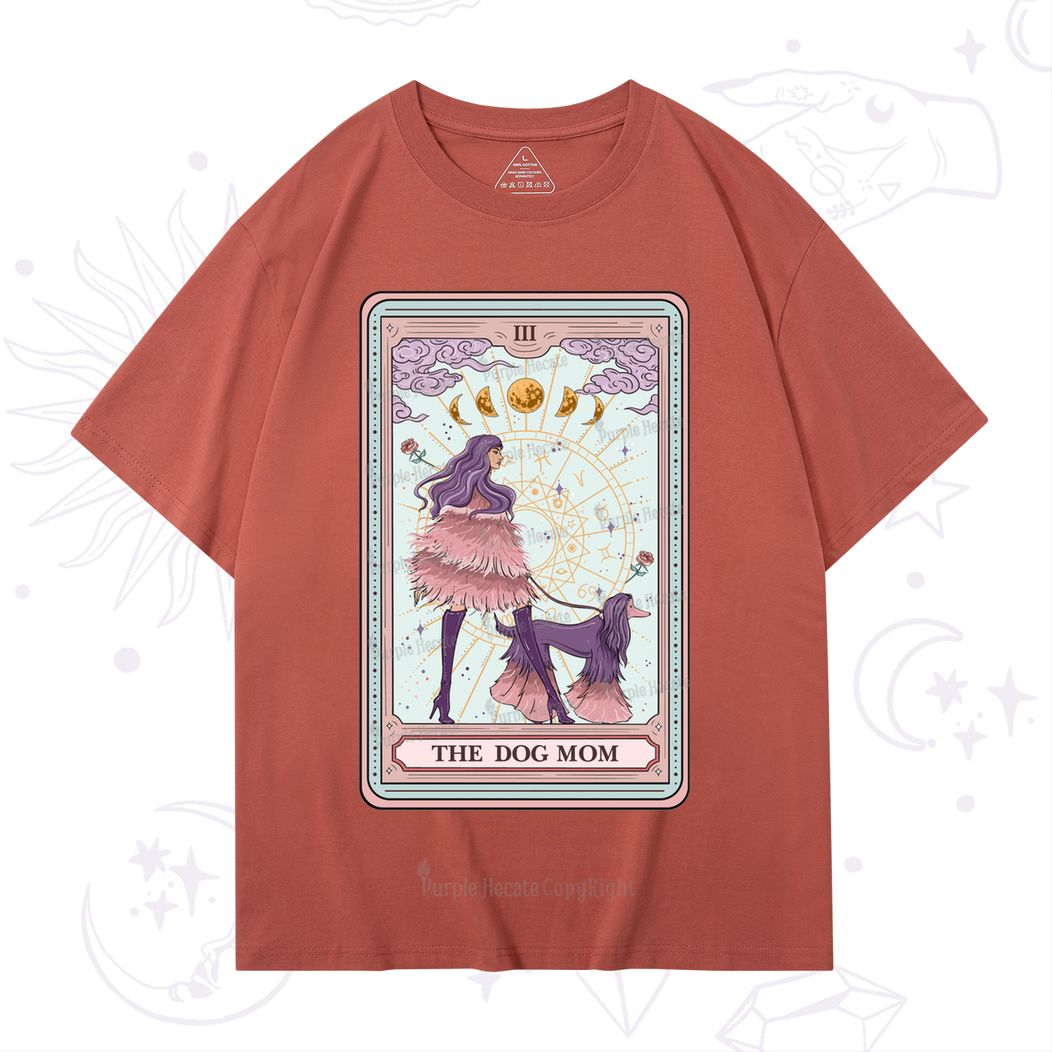 Purplehecate The Fashionable Dog Mom Tarot Card T-Shirt