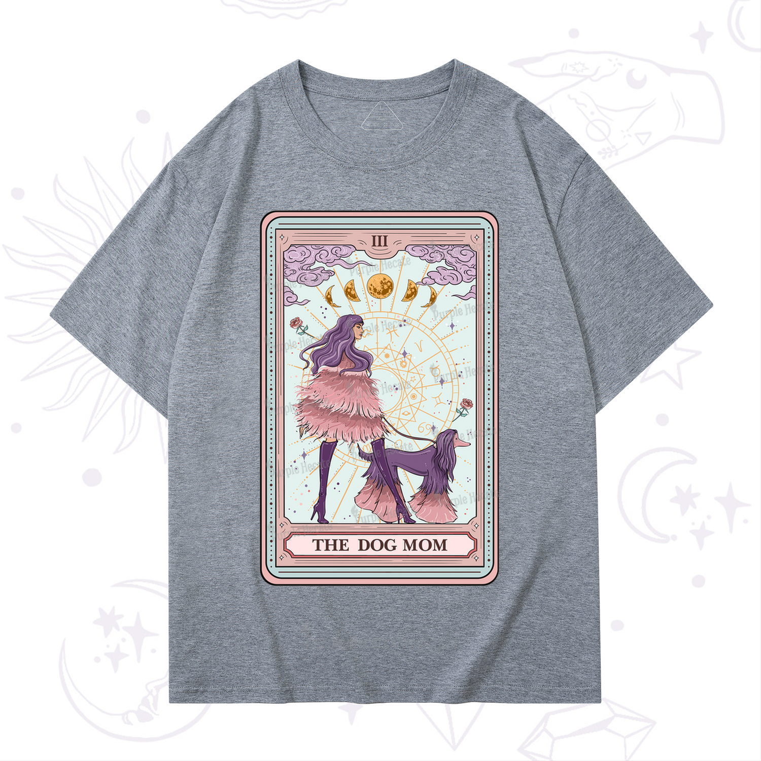Purplehecate The Fashionable Dog Mom Tarot Card T-Shirt