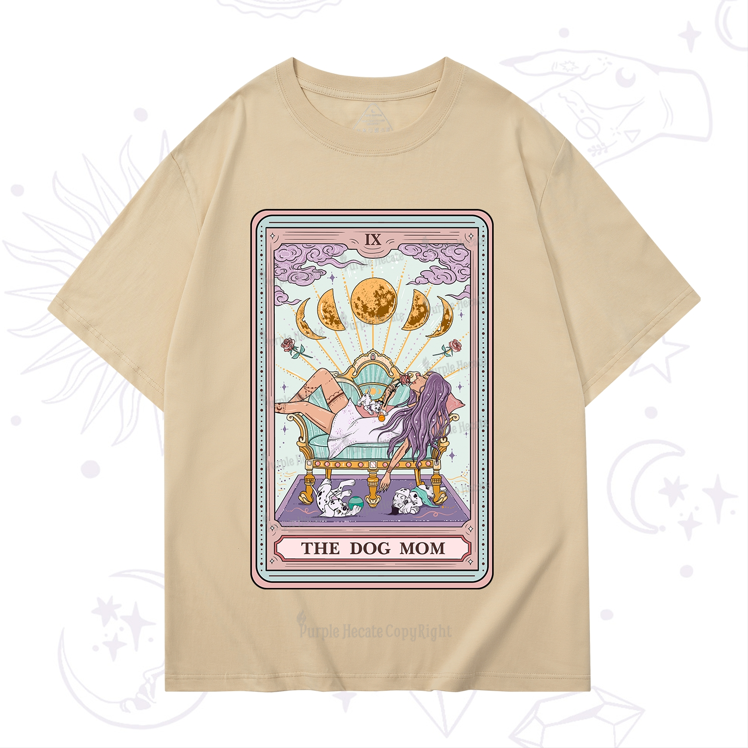 Purplehecate The Dog Mom Tarot Card T-Shirt