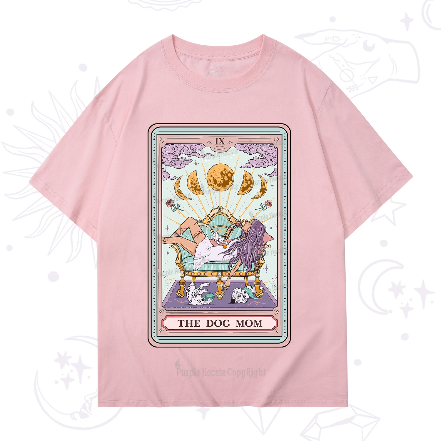 Purplehecate The Dog Mom Tarot Card T-Shirt