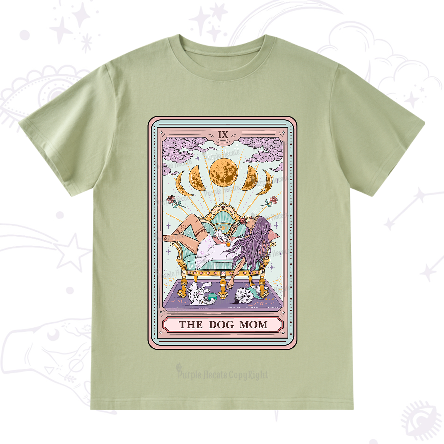 Purplehecate The Dog Mom Tarot Card T-Shirt