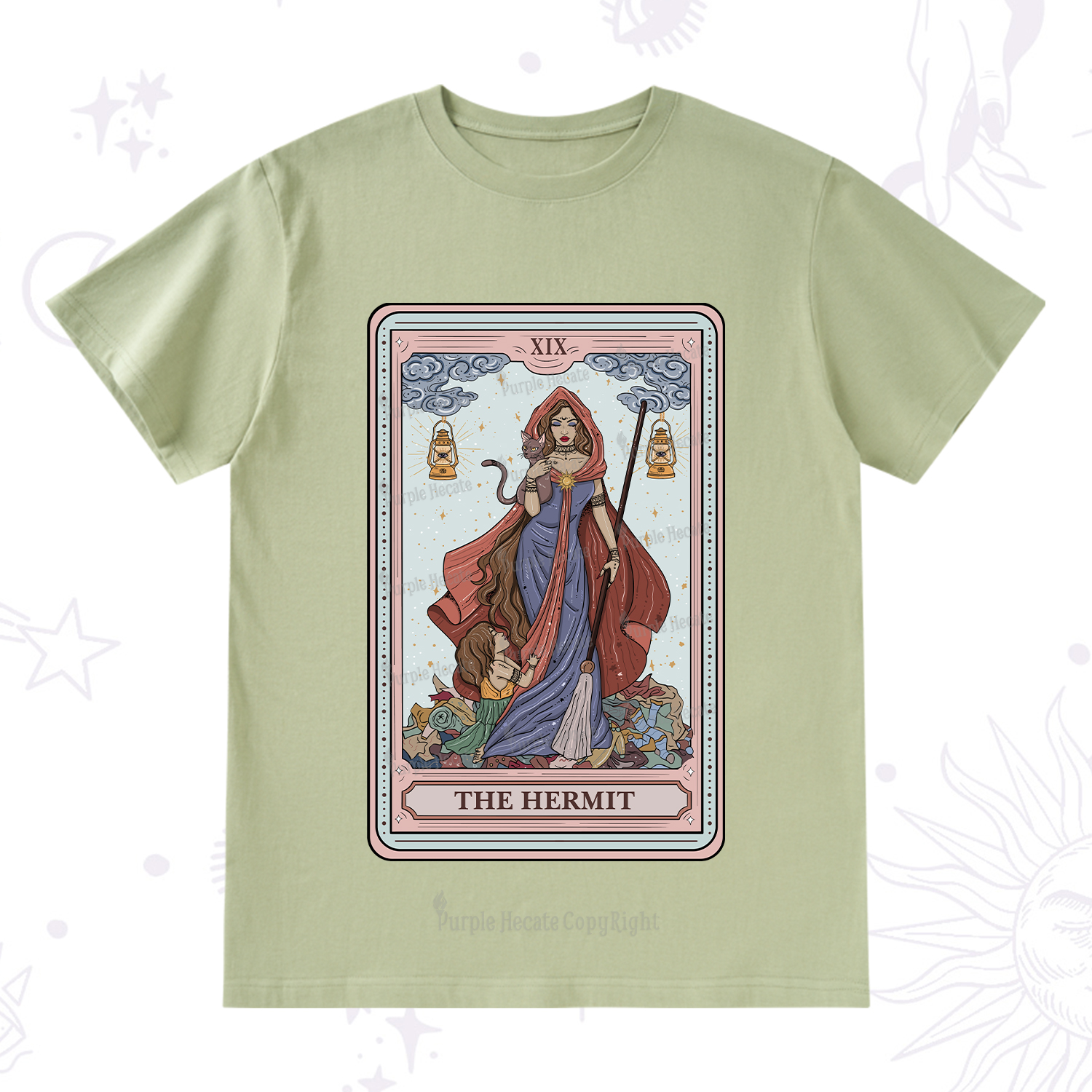 Purplehecate The Hermit Tarot Card T-Shirt