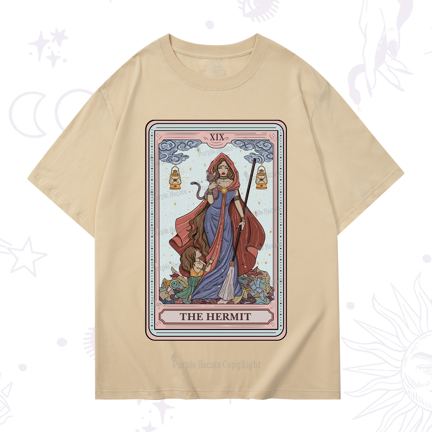 Purplehecate The Hermit Tarot Card T-Shirt