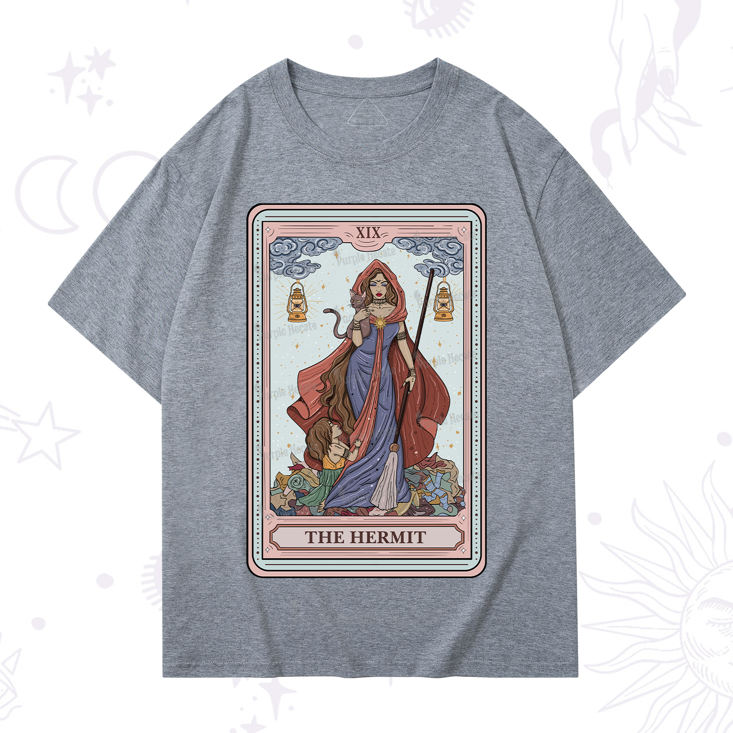 Purplehecate The Hermit Tarot Card T-Shirt