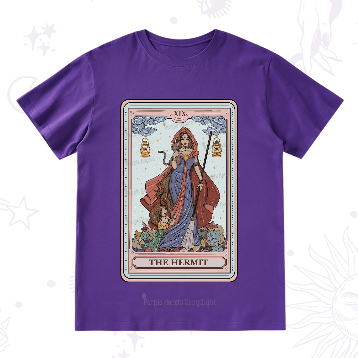 Purplehecate The Hermit Tarot Card T-Shirt