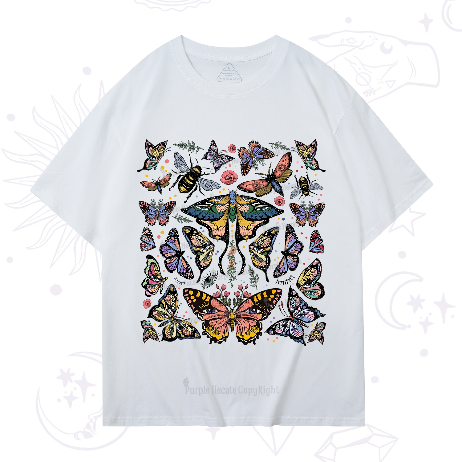 Purplehecate Mystical Butterfly & Moth T-Shirt