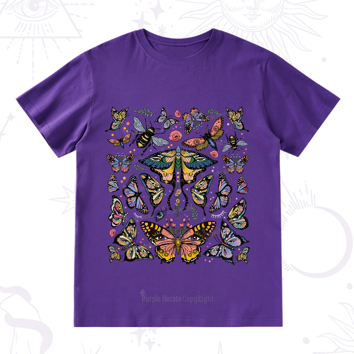 Purplehecate Mystical Butterfly & Moth T-Shirt