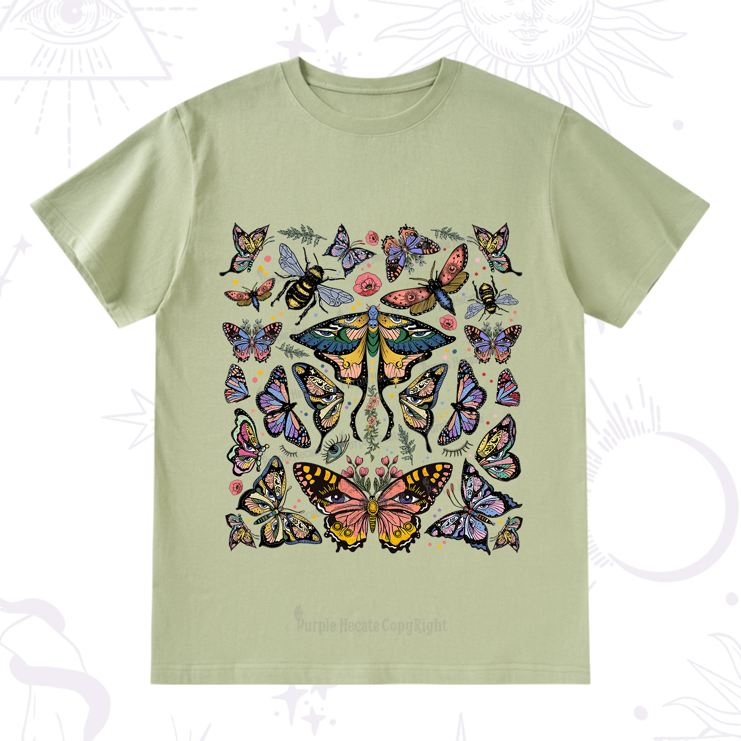 Purplehecate Mystical Butterfly & Moth T-Shirt