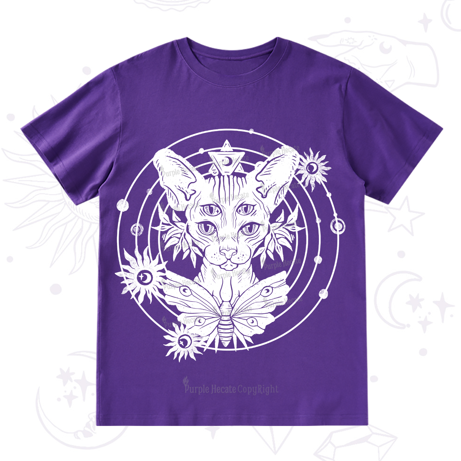 Purplehecate Mystic Sphynx Cat Lover T-Shirt