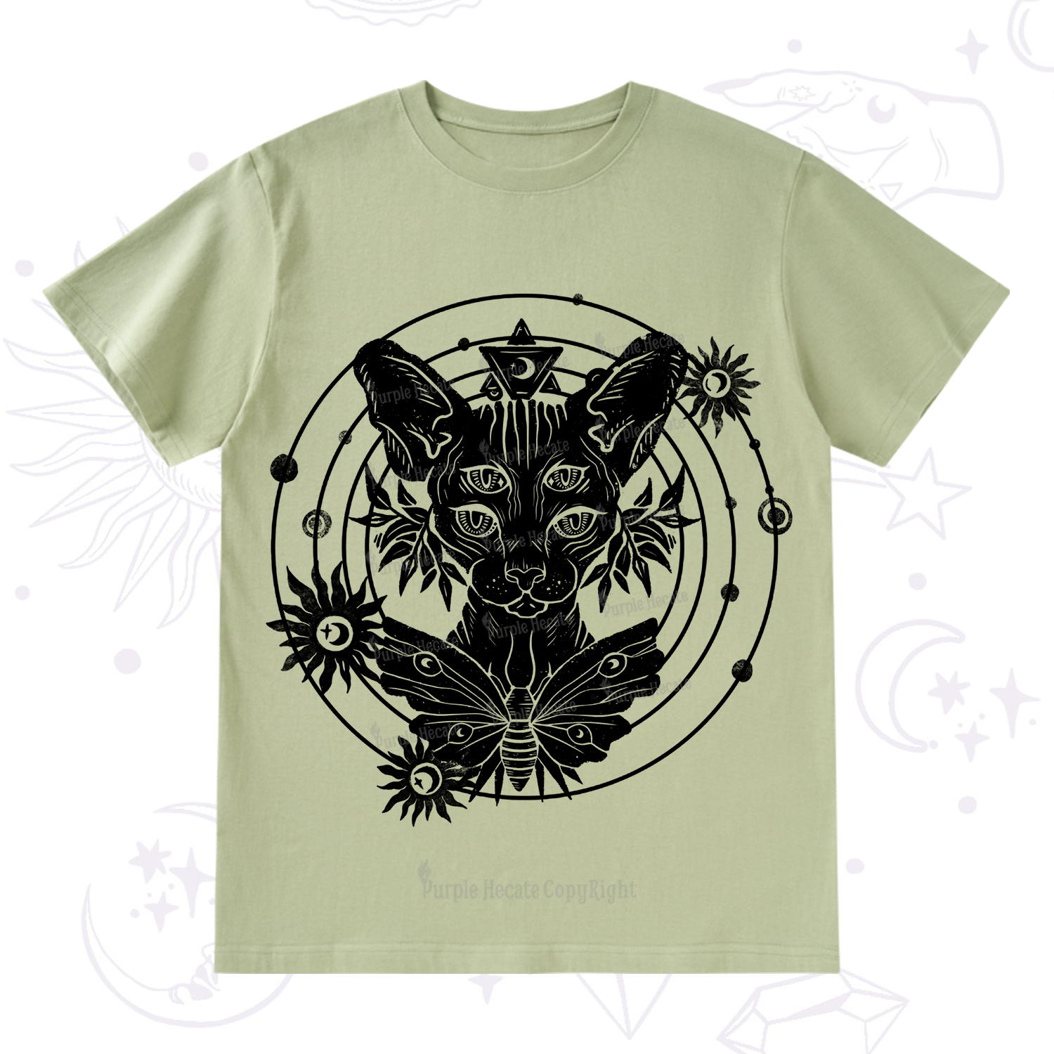 Purplehecate Mystic Sphynx Cat Lover T-Shirt