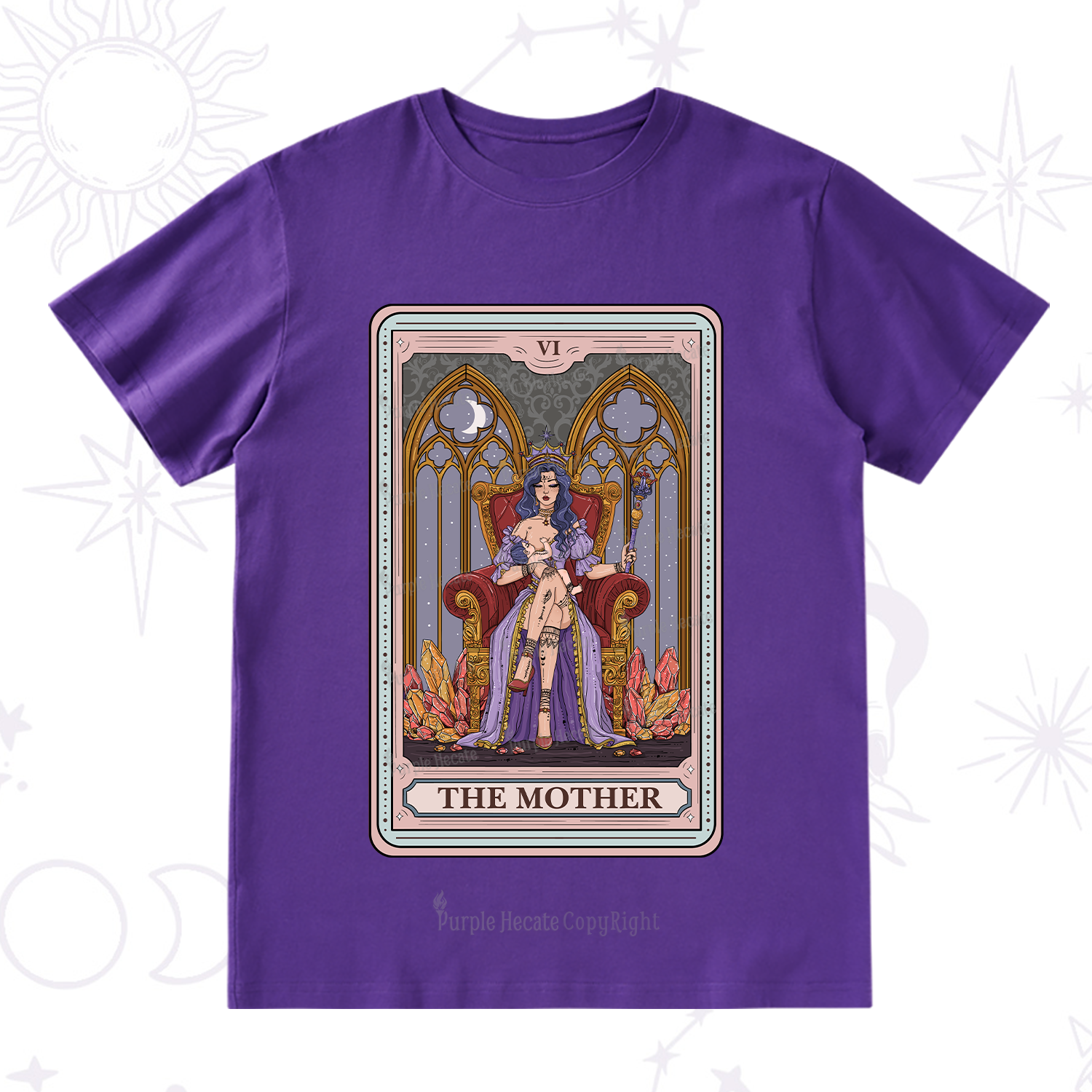 Purplehecate The Mother Tarot Card T-Shirt
