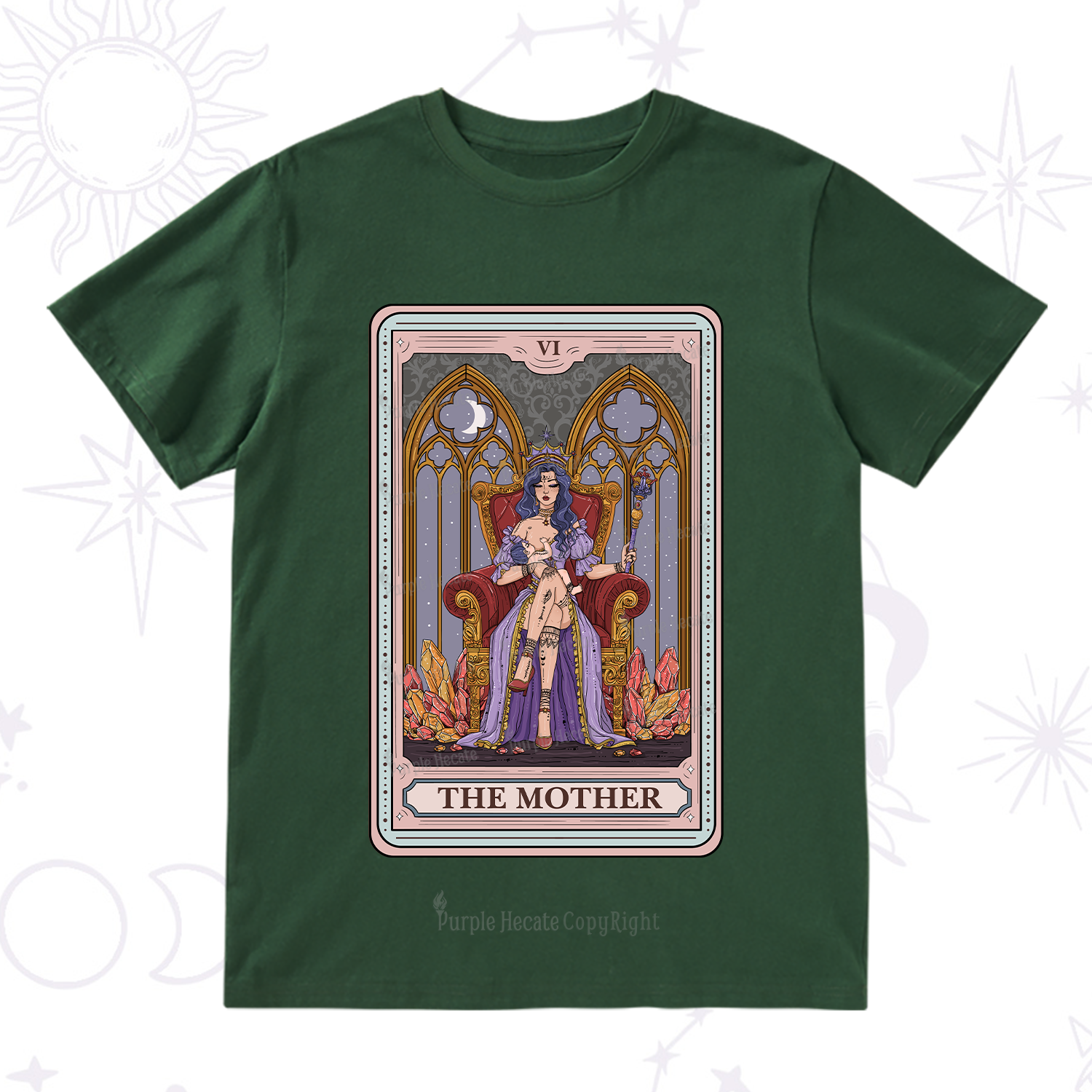Purplehecate The Mother Tarot Card T-Shirt