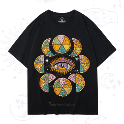 Purplehecate Moon Phase Pizza T-Shirt