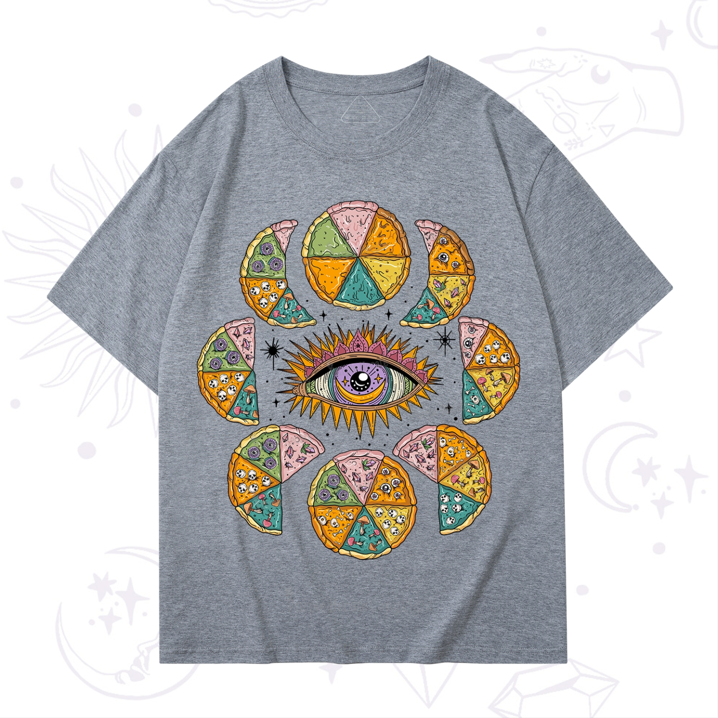 Purplehecate Moon Phase Pizza T-Shirt