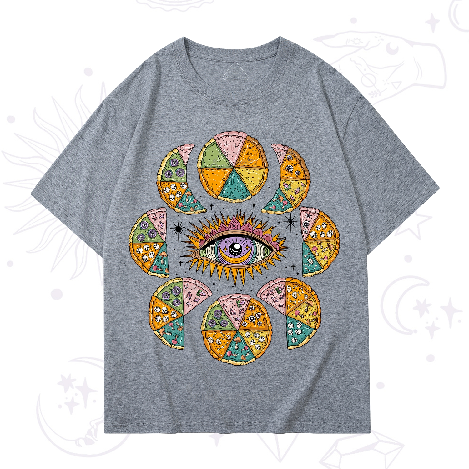 Purplehecate Moon Phase Pizza T-Shirt