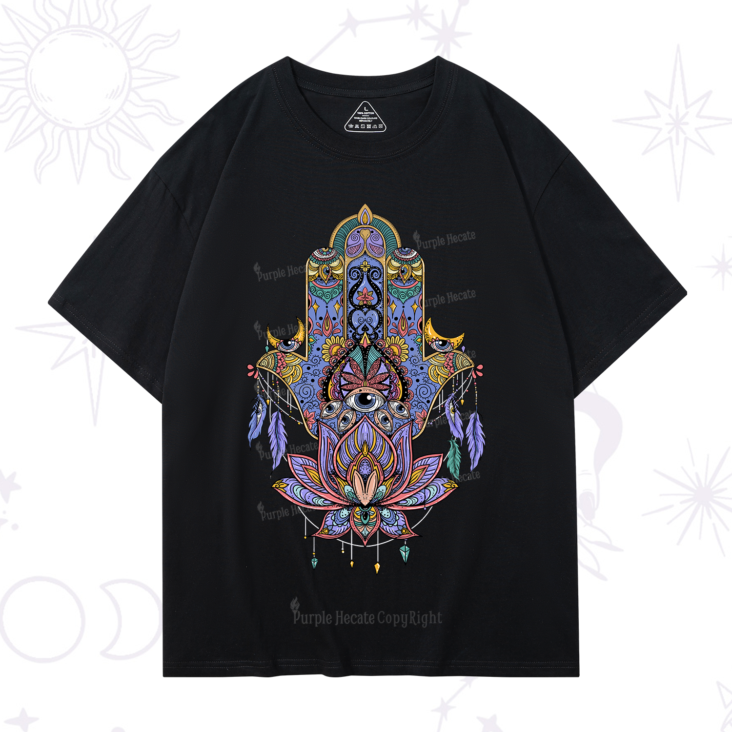Purplehecate Hamsa Evil Eye T-Shirt