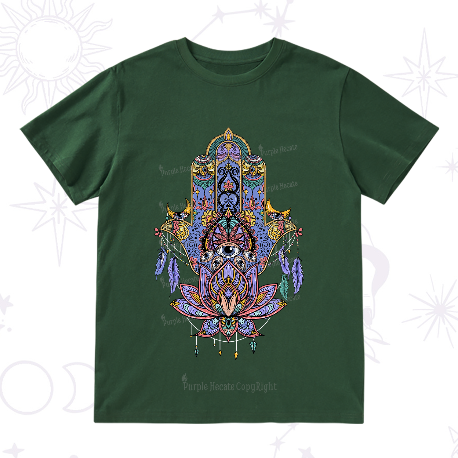 Purplehecate Hamsa Evil Eye T-Shirt