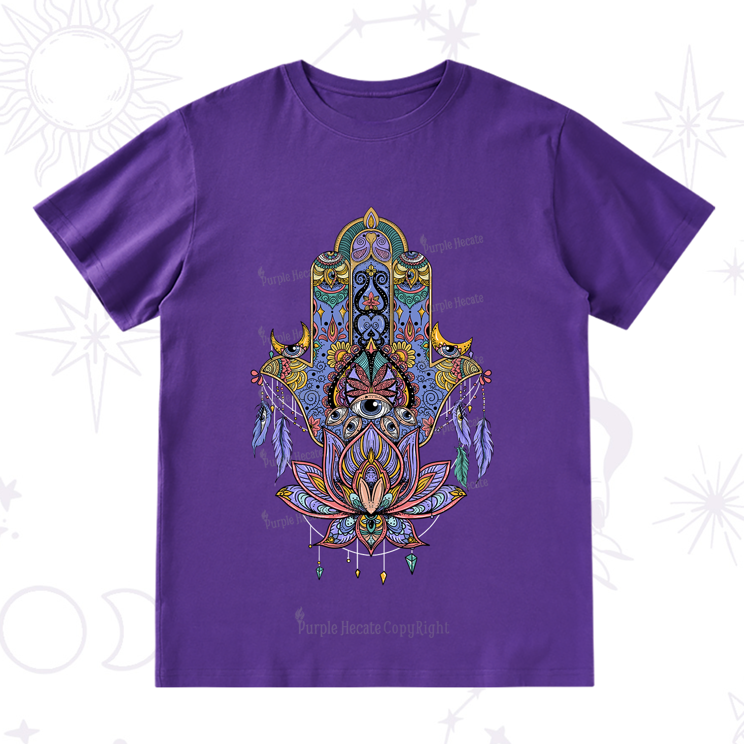 Purplehecate Hamsa Evil Eye T-Shirt