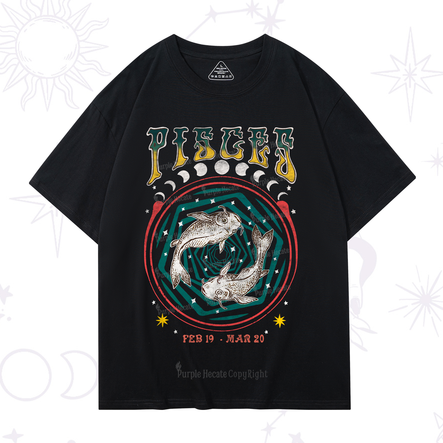 Purplehecate Pisces Crew Zodiac T-Shirt
