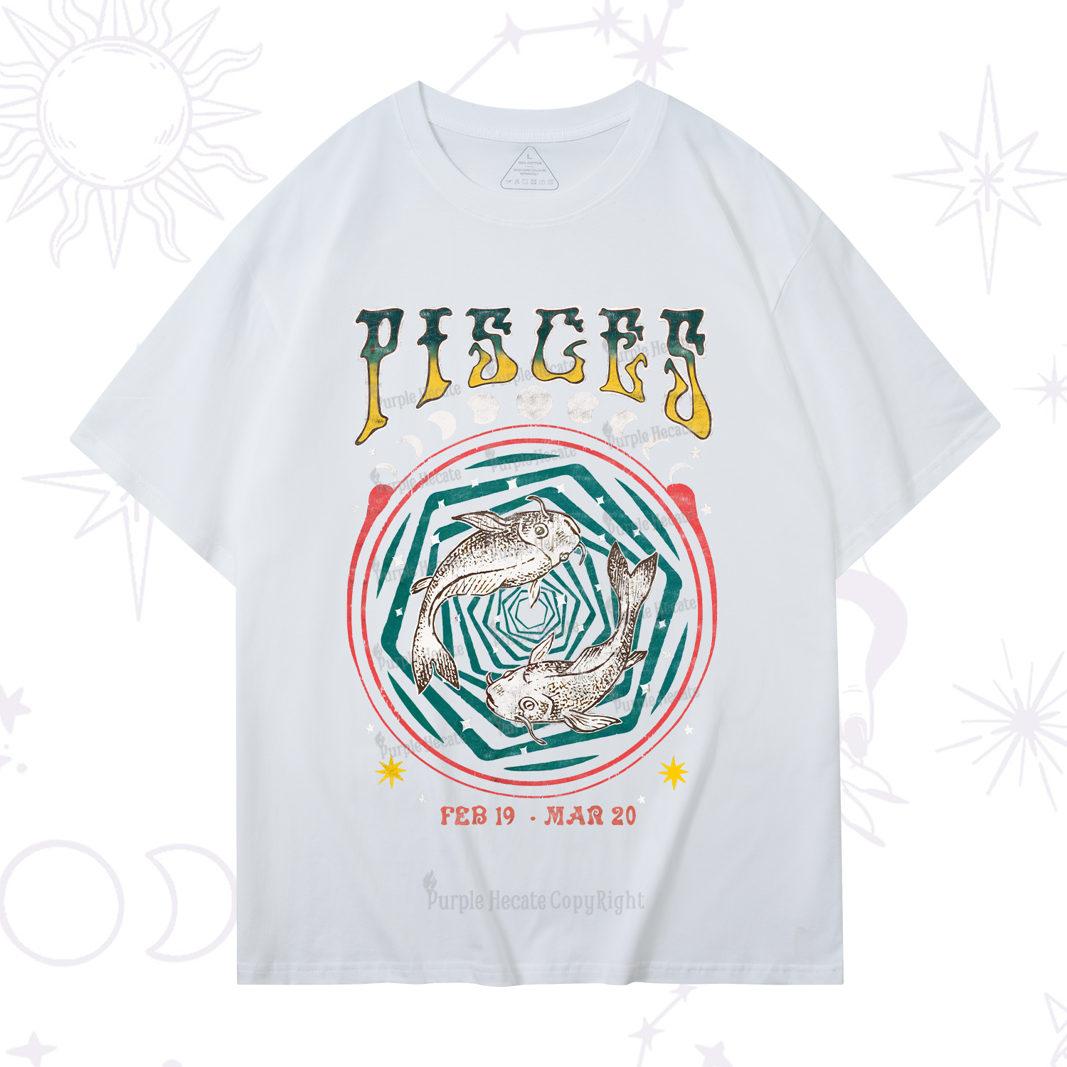 Purplehecate Pisces Crew Zodiac T-Shirt
