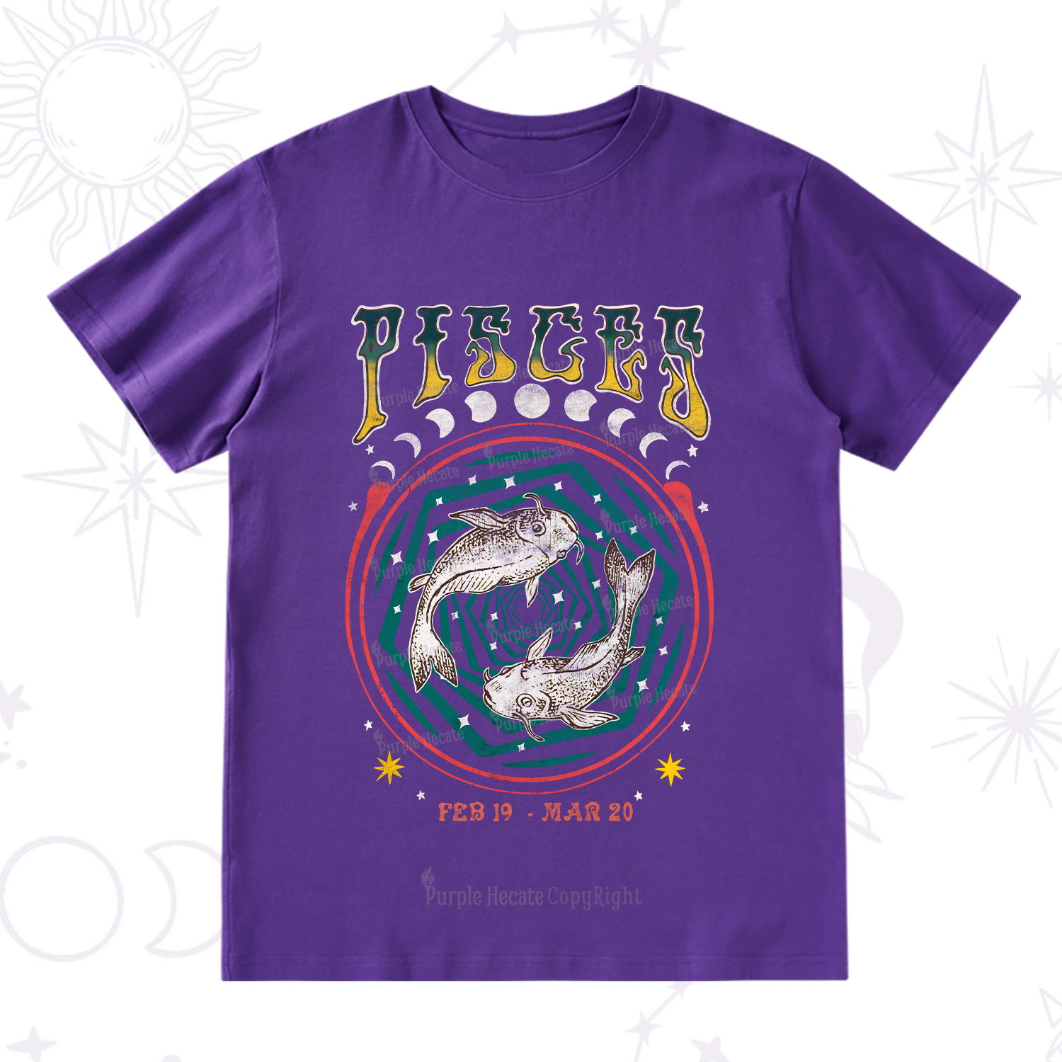 Purplehecate Pisces Crew Zodiac T-Shirt