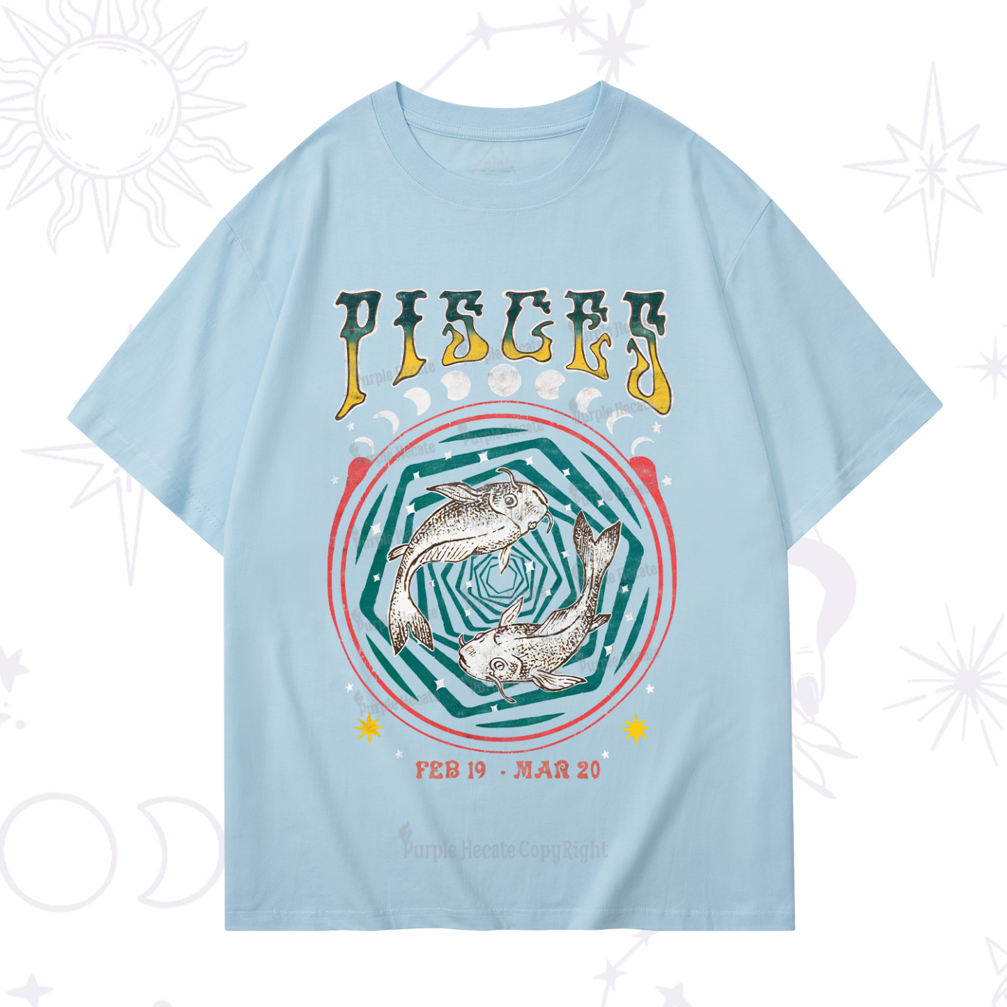 Purplehecate Pisces Crew Zodiac T-Shirt