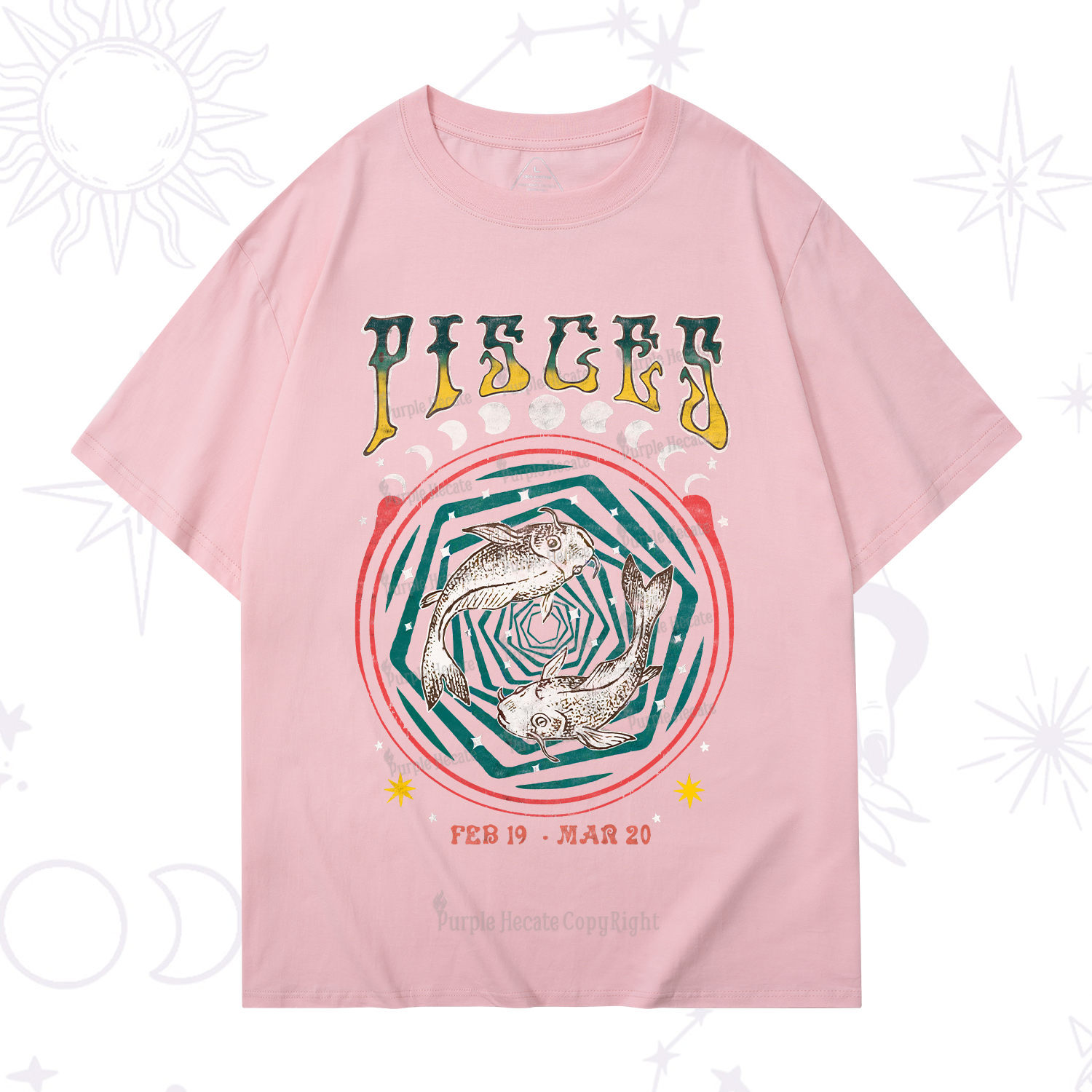 Purplehecate Pisces Crew Zodiac T-Shirt
