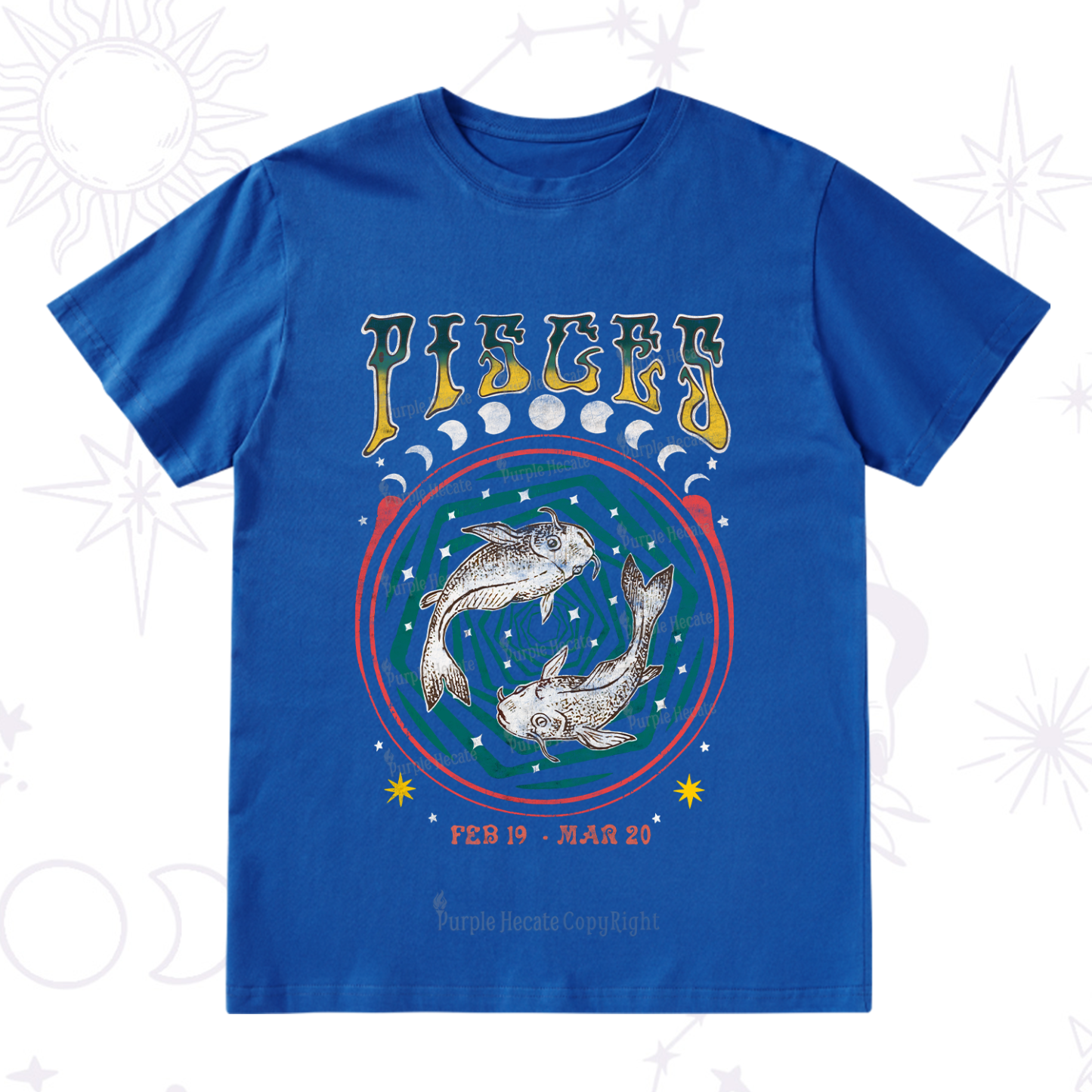 Purplehecate Pisces Crew Zodiac T-Shirt