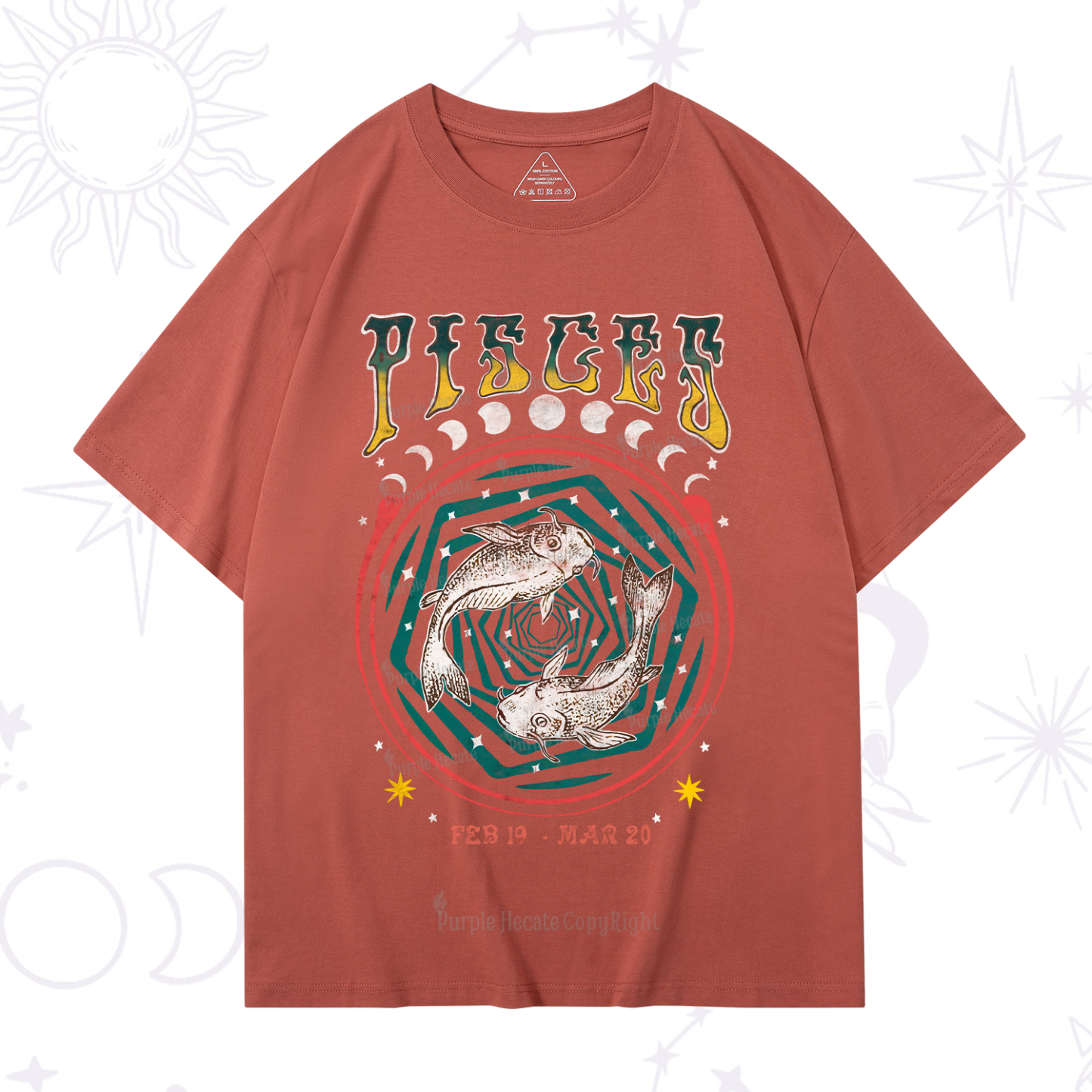 Purplehecate Pisces Crew Zodiac T-Shirt