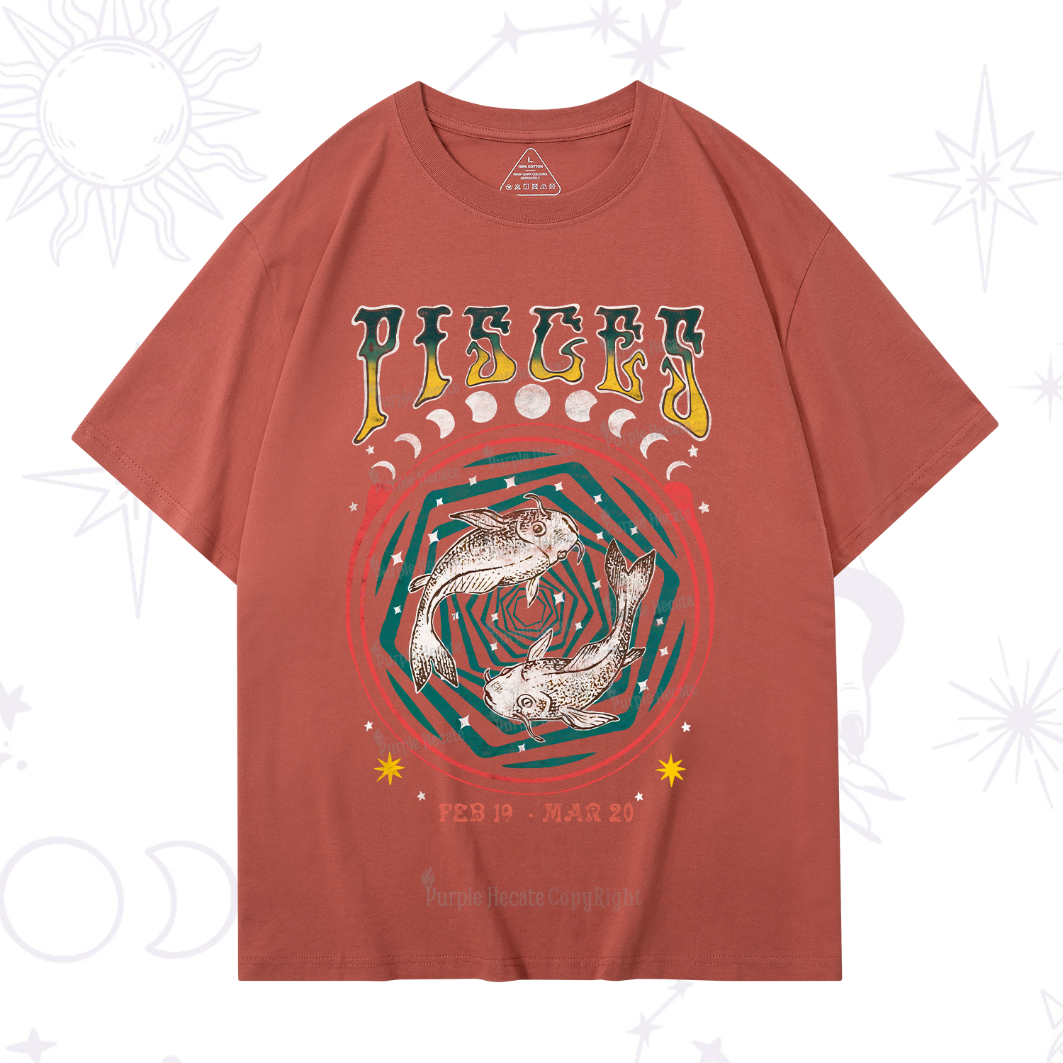 Purplehecate Pisces Crew Zodiac T-Shirt