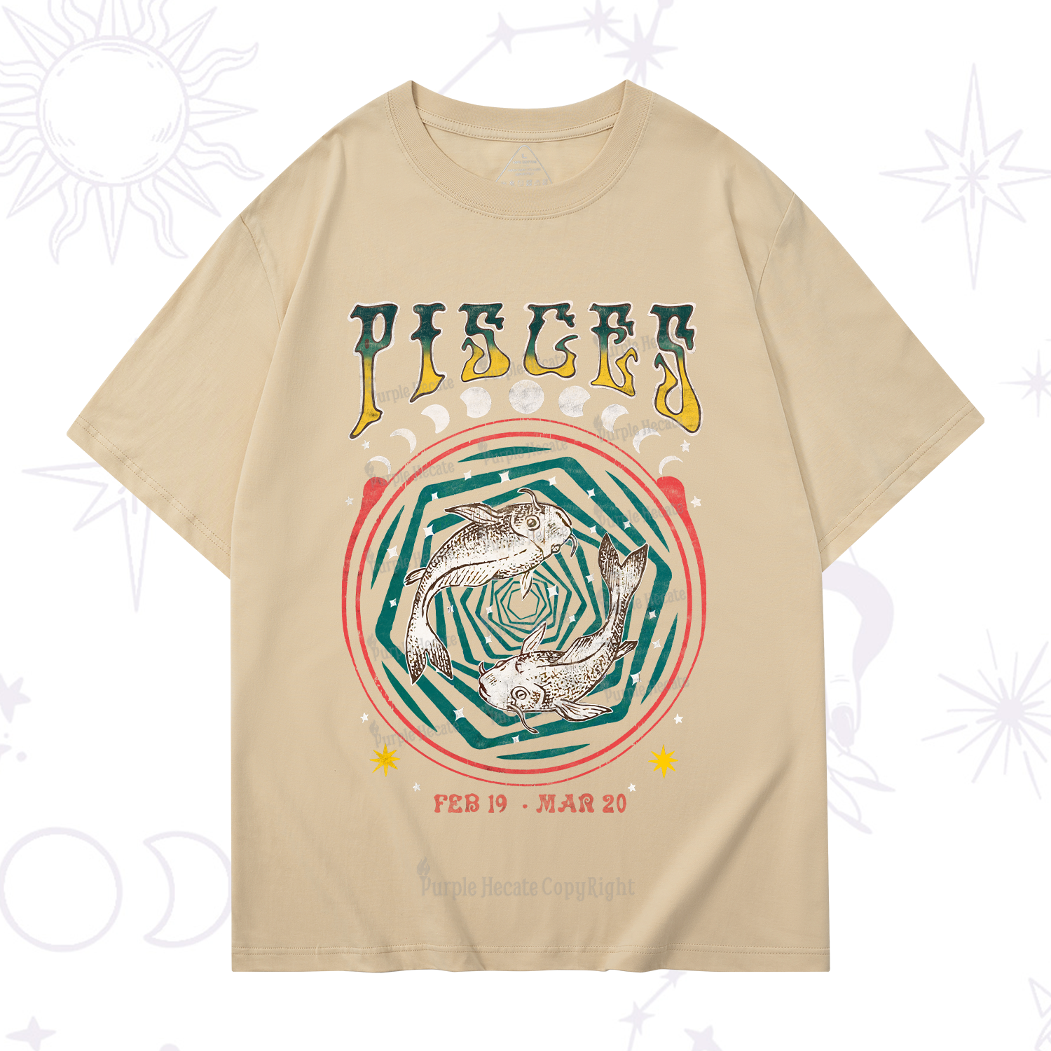 Purplehecate Pisces Crew Zodiac T-Shirt
