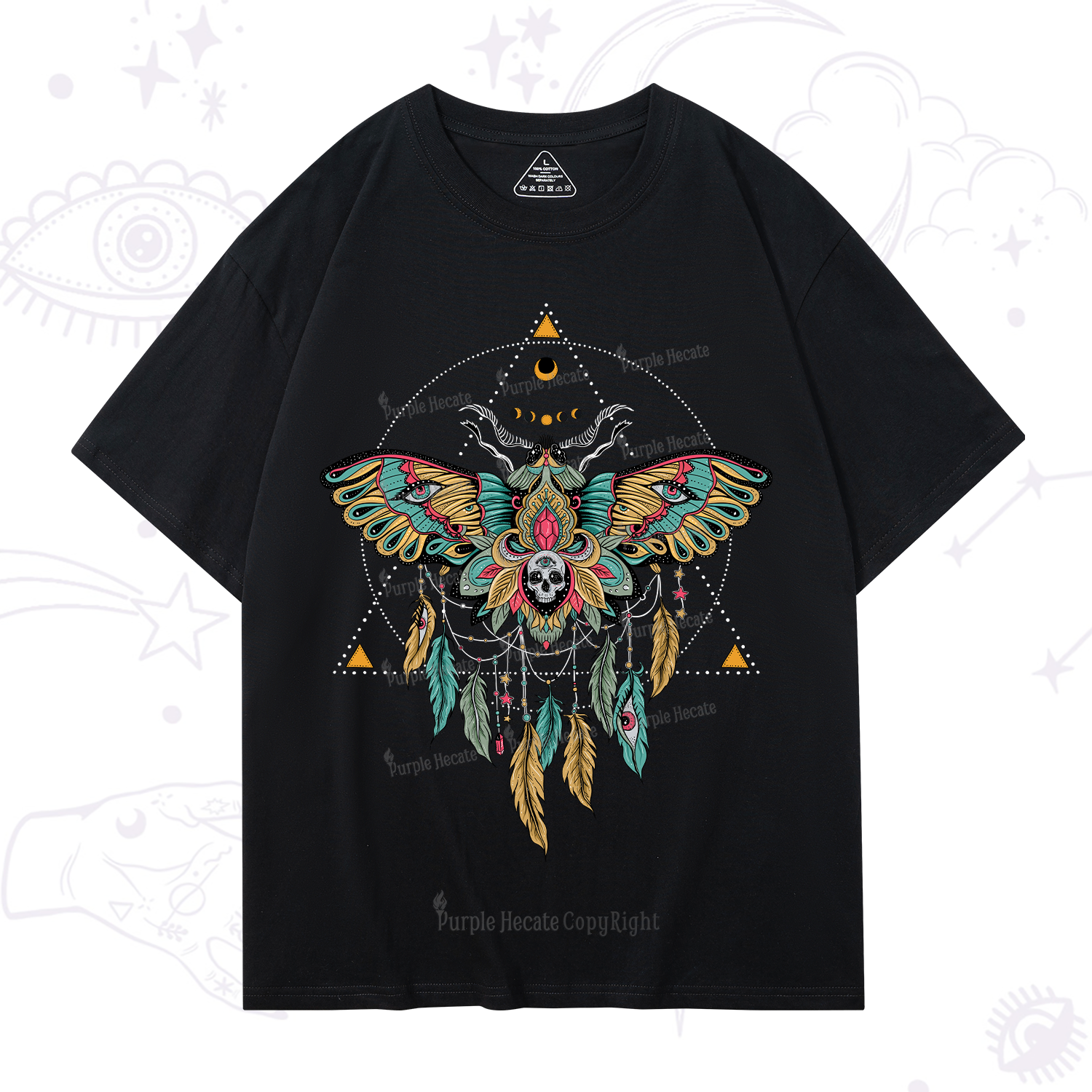 Purplehecate Dreamcatcher Moth Wings T-Shirt