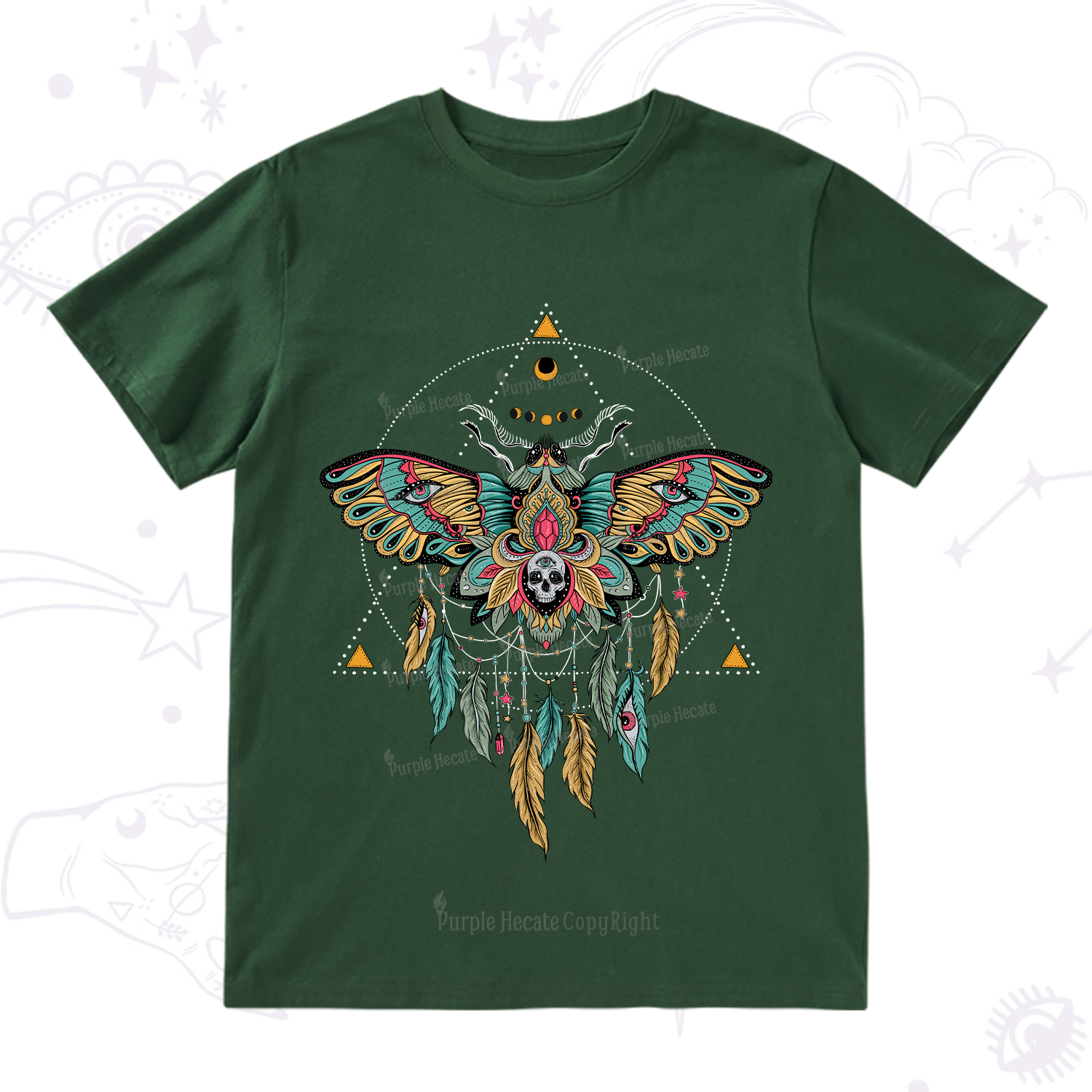 Purplehecate Dreamcatcher Moth Wings T-Shirt