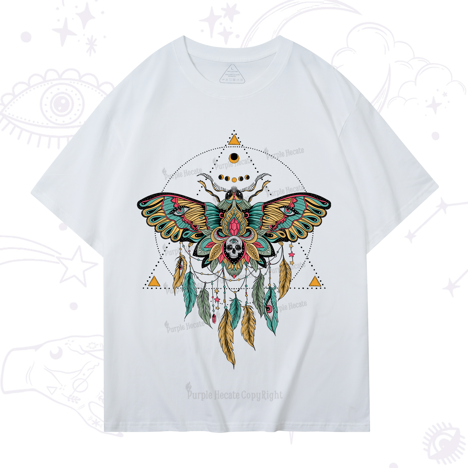 Purplehecate Dreamcatcher Moth Wings T-Shirt