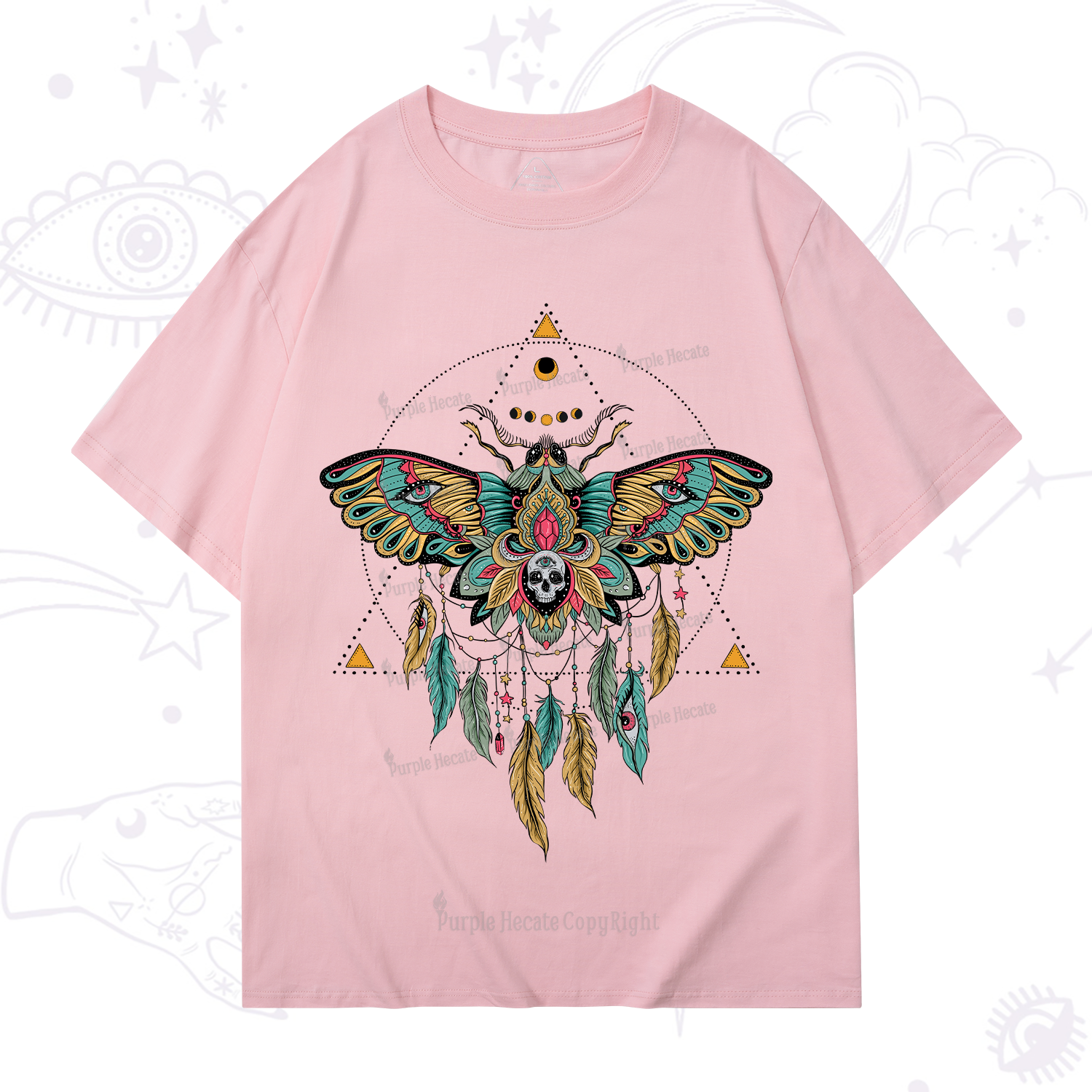 Purplehecate Dreamcatcher Moth Wings T-Shirt