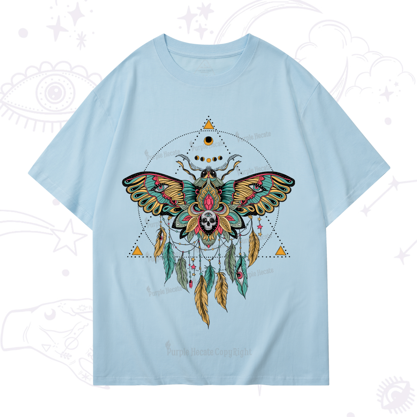 Purplehecate Dreamcatcher Moth Wings T-Shirt