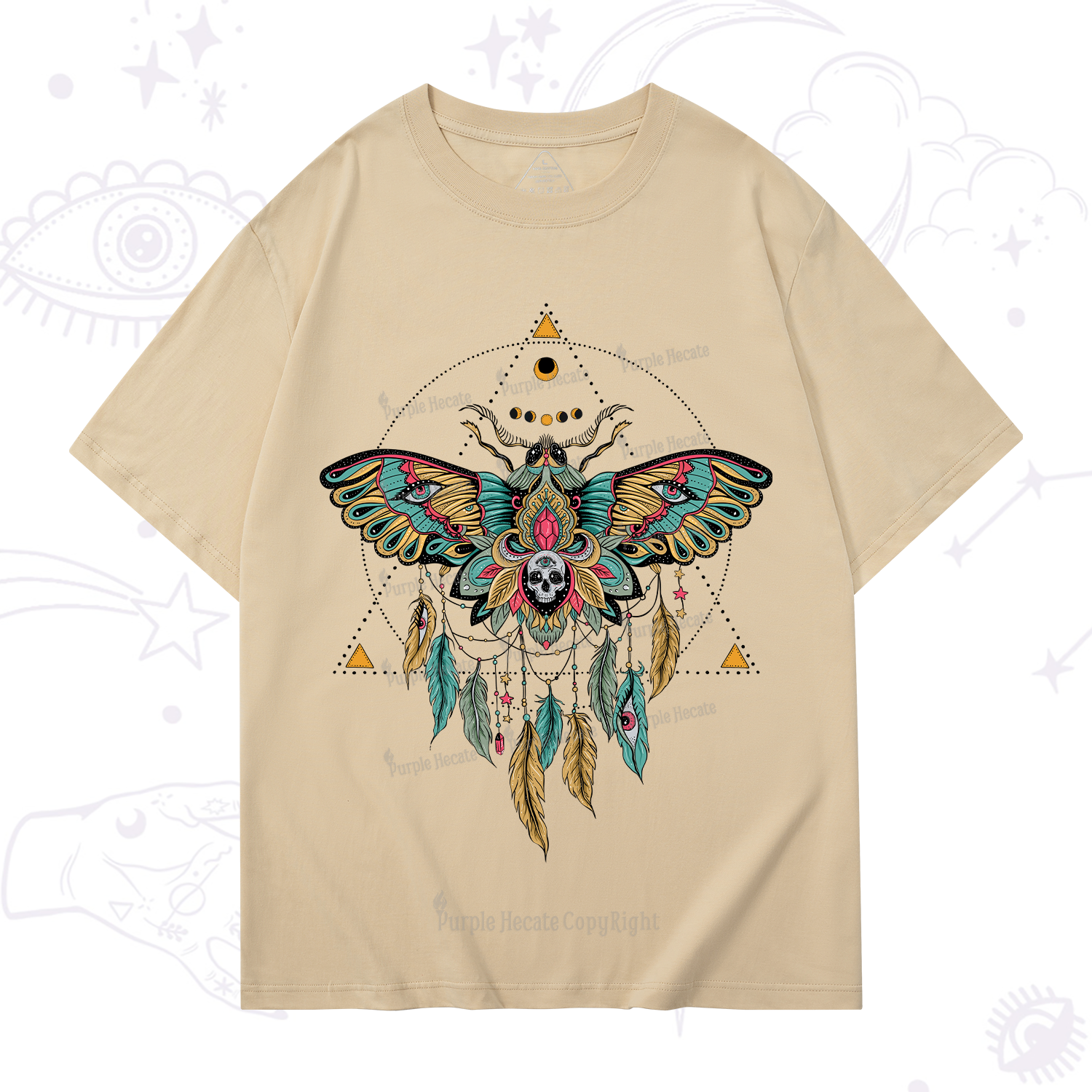Purplehecate Dreamcatcher Moth Wings T-Shirt