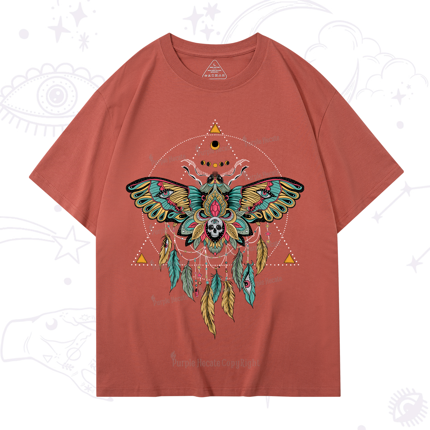 Purplehecate Dreamcatcher Moth Wings T-Shirt