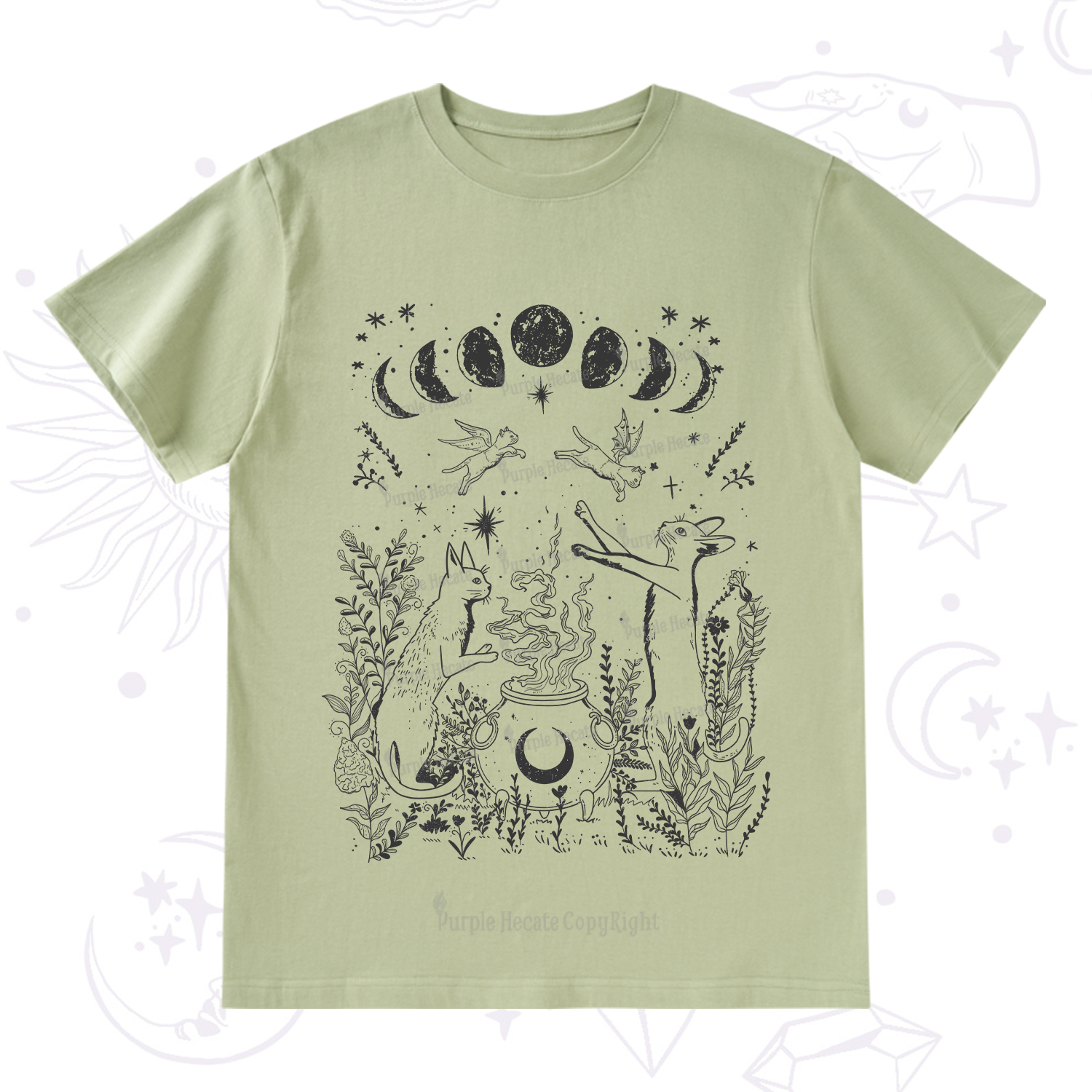 Purplehecate Celestial Cat T-Shirt