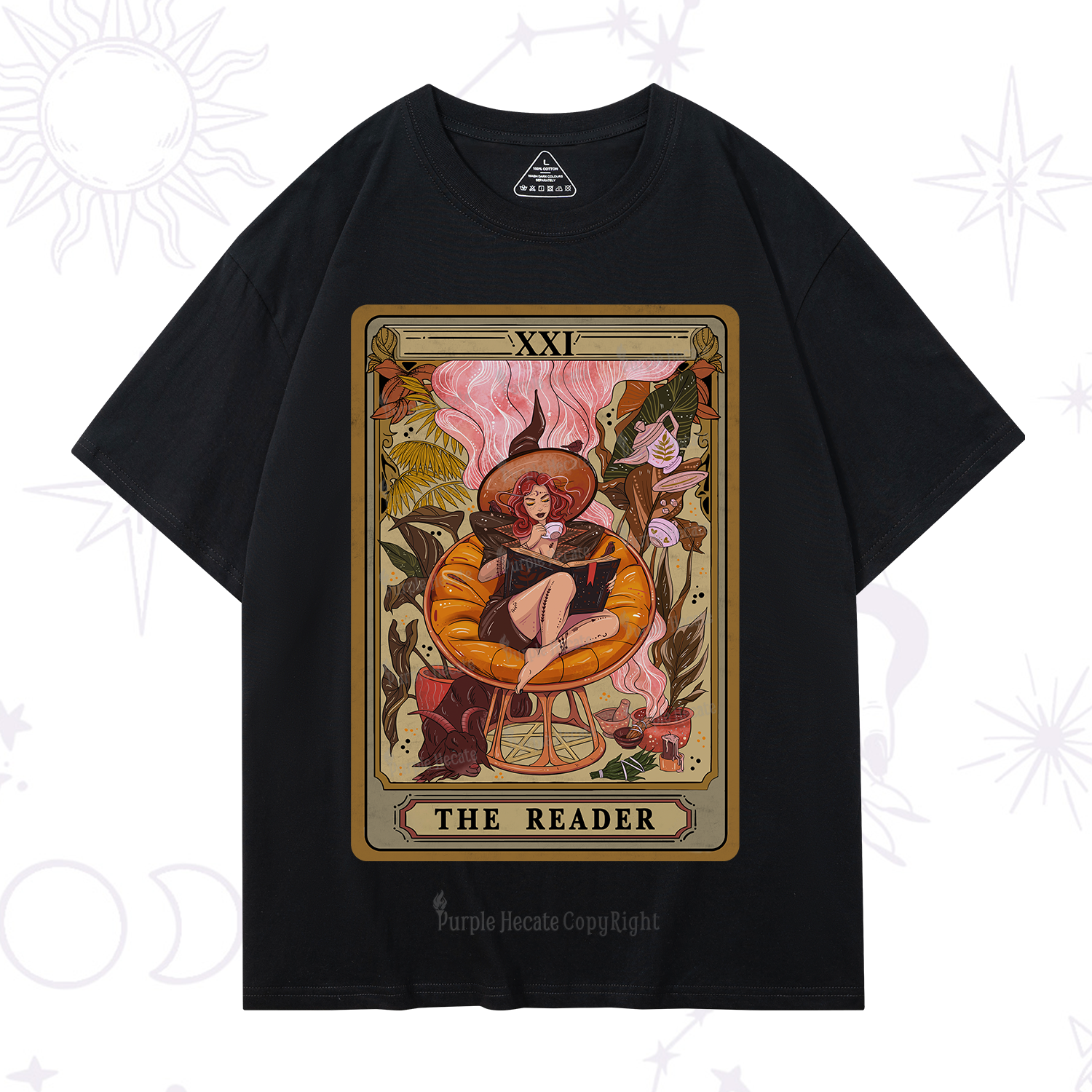 Purplehecate The Reader Tarot Card T-Shirt