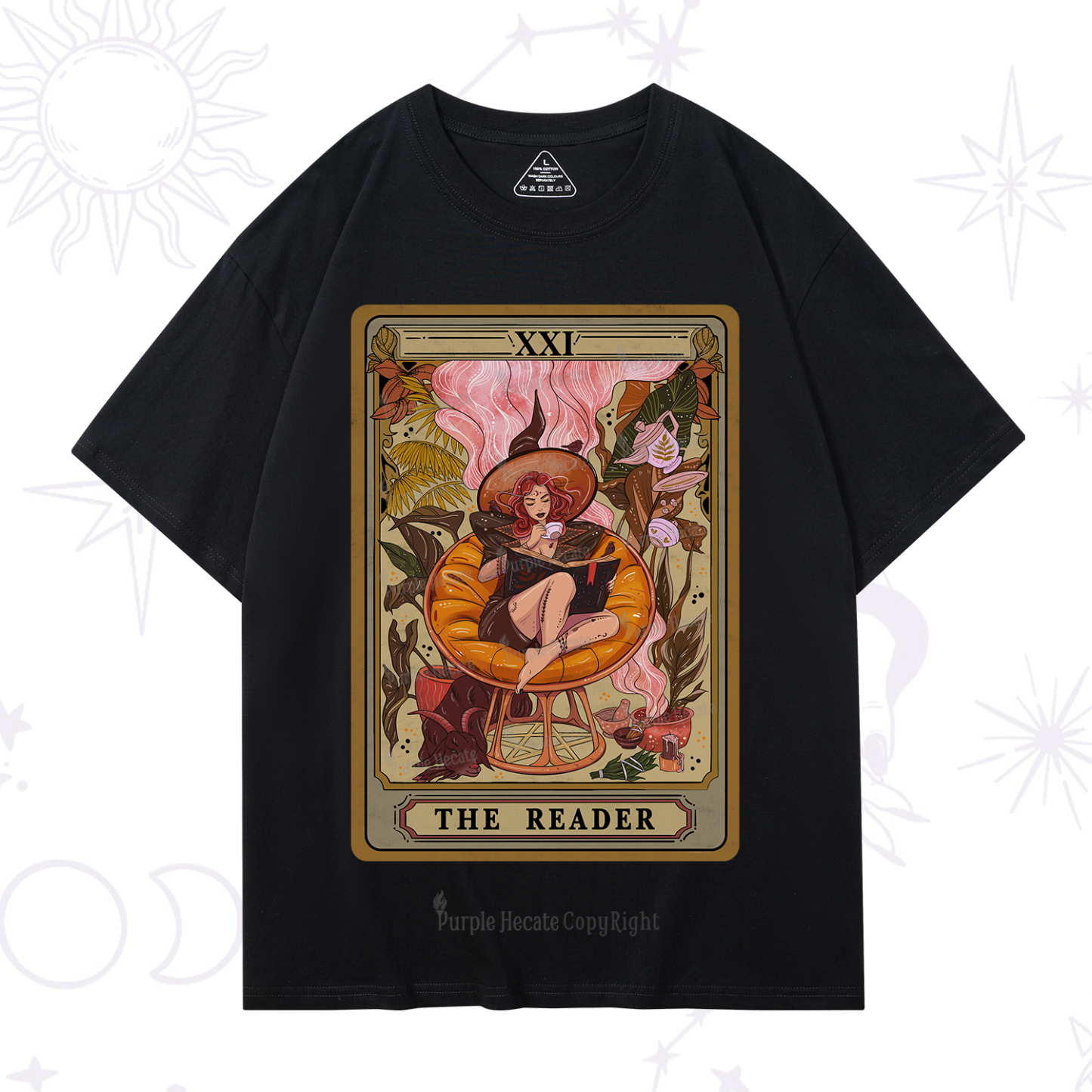 Purplehecate The Reader Tarot Card T-Shirt