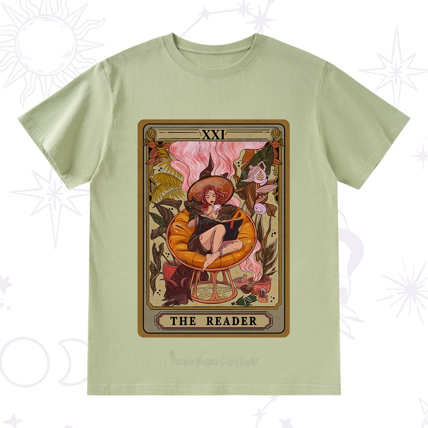 Purplehecate The Reader Tarot Card T-Shirt
