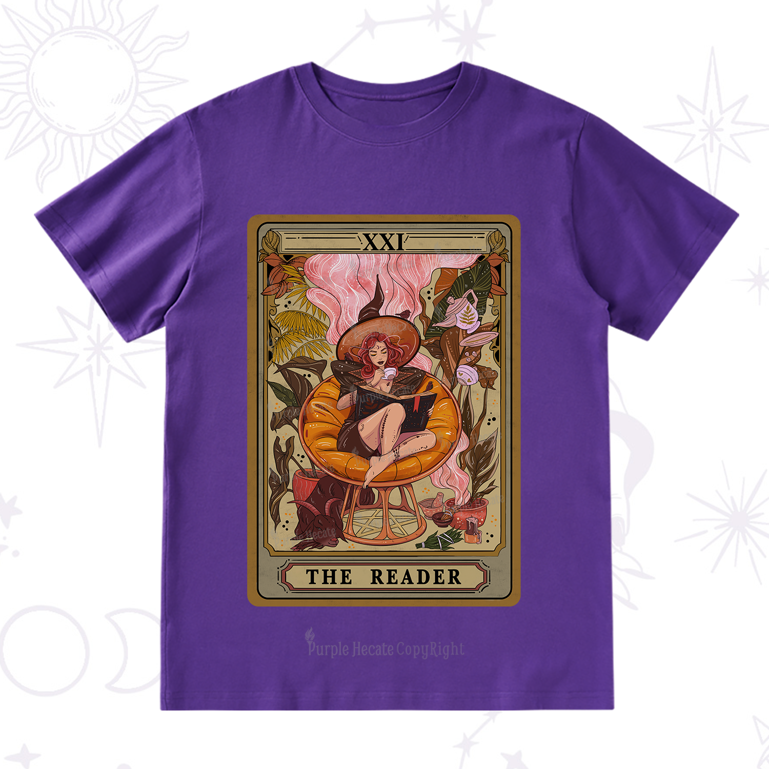 Purplehecate The Reader Tarot Card T-Shirt