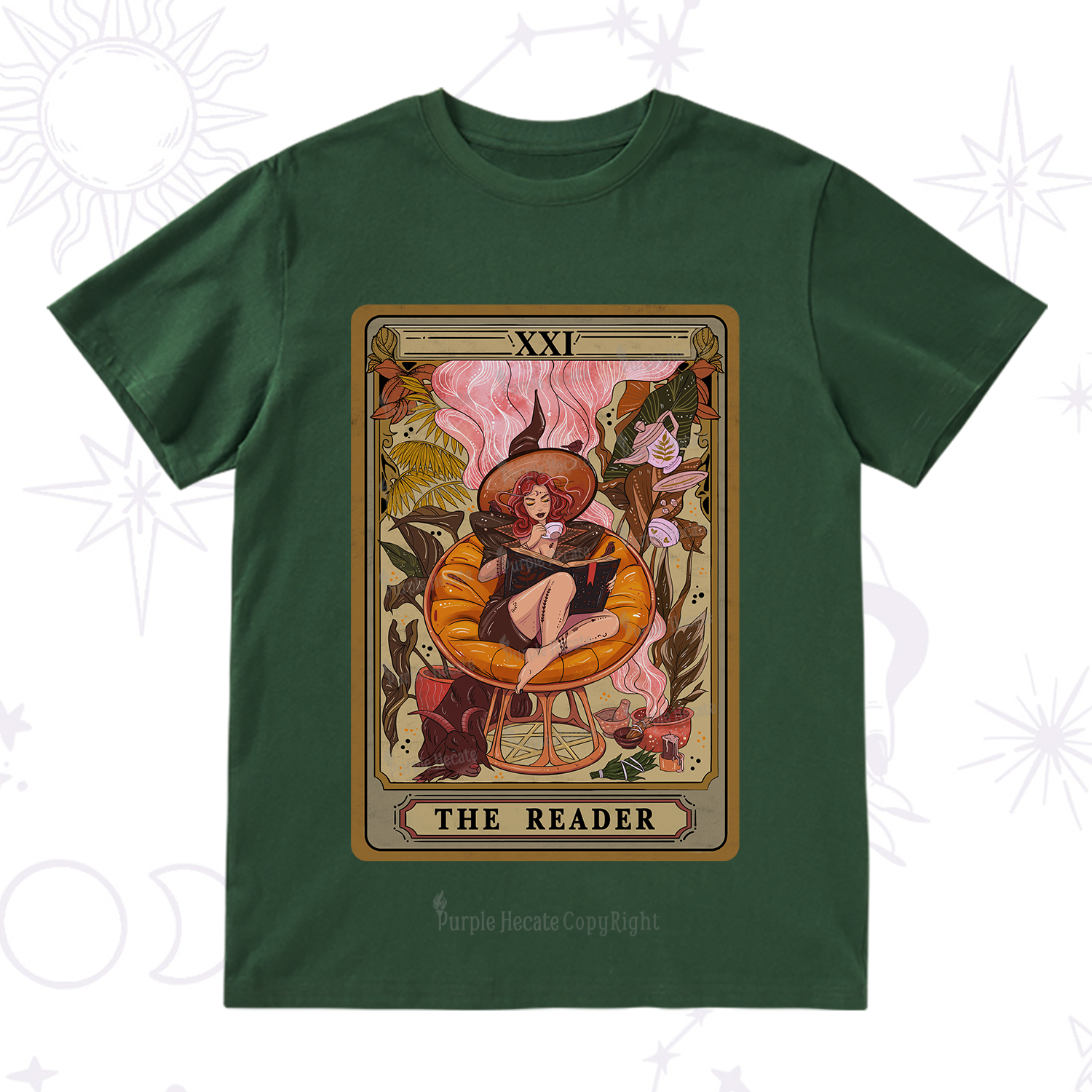 Purplehecate The Reader Tarot Card T-Shirt